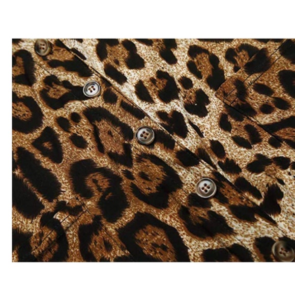Women Leopard Printed Button Down Cardigans Shirt - Picture 5 of 5
